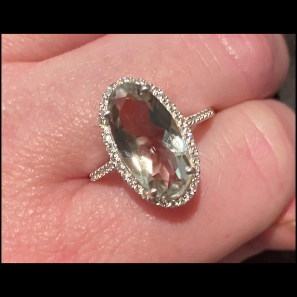 Natural Prasiolite Ring 925